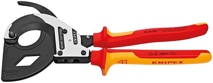 Knipex Kabelschneider VDE mit mit Ratsche und 2-Komponenten-Griffen 320mm