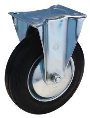 Bockrolle 100 mm Lg.R Stahlbl verz. Gummirad