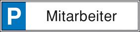 Parkplatzschild Mitarb. Aluminium geprägt