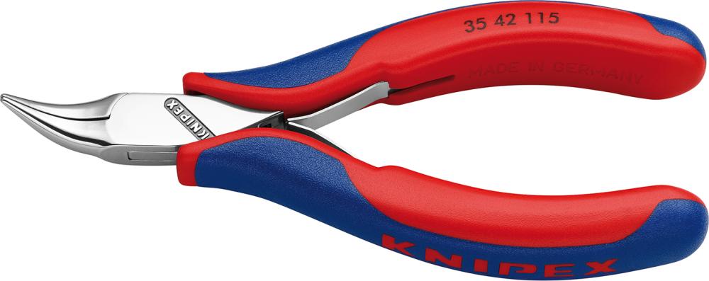 Knipex Greifzange Elektronik Backen flachrund gebogen 115mm