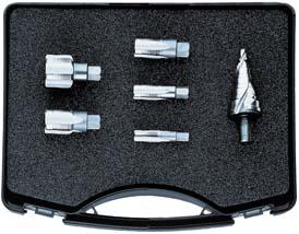 Format Einschnittgewindebohrer- Satz M12 bis M32 x1,5 mit Stufenbohrer 7-32,5mm