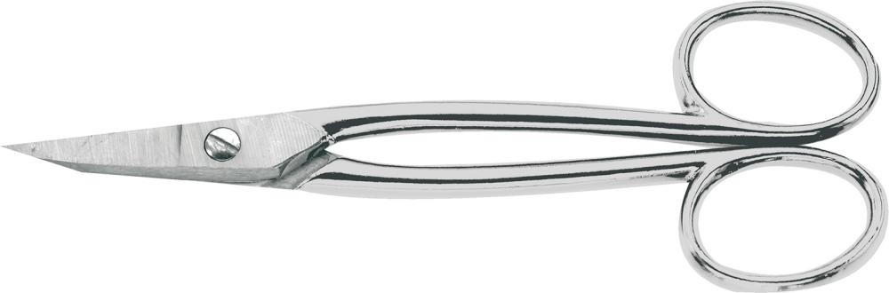 Erdi Goldschmiedeschere gebogen vernickelt mit Griffaugen 175mm