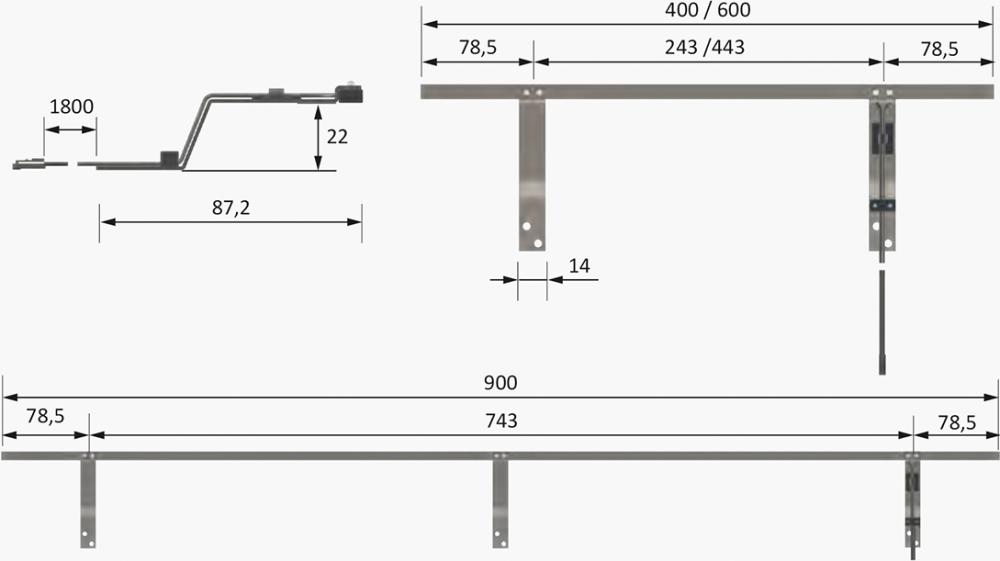 LED SlimLine L400 12VDC, 4.8W, nw, M1