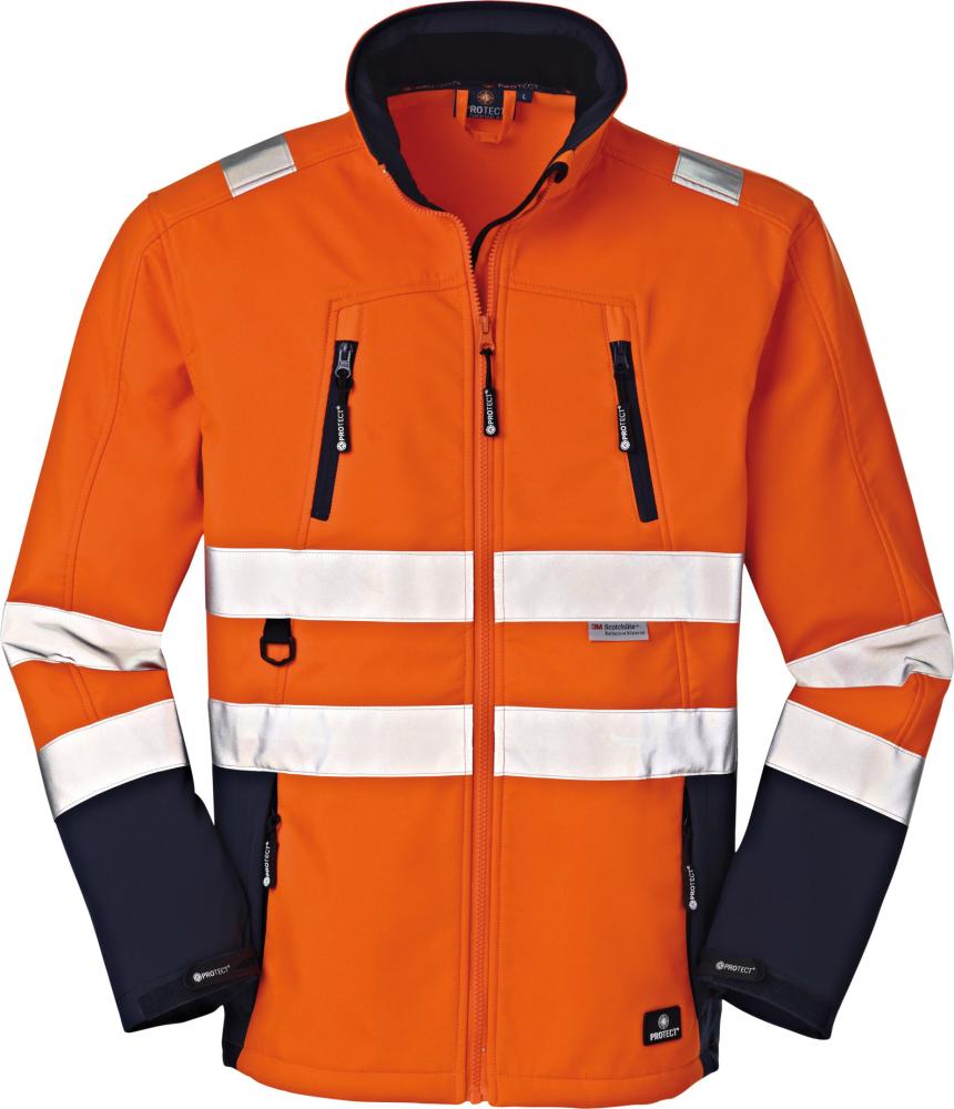 4Protect Warnschutz - Softshelljacke Pittsburgh leuchtorange/navy,Gr.2XL