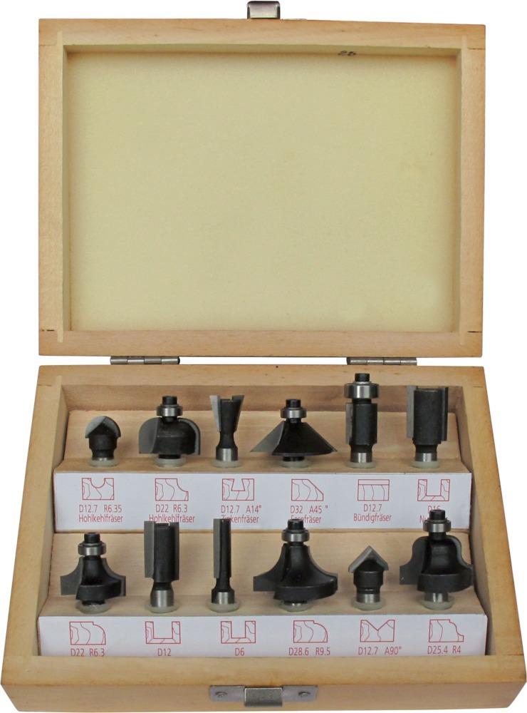 Fortis Fräser-Satz HW 12tlg. S8 im Holzkasten