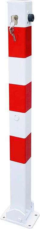 Absperrpfosten 70x70 r/w umlegbar 900 mmZyl.-schl