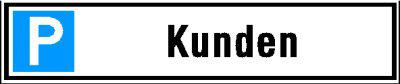 Parkplatzschild 520 x110 mm Alu, Kunden