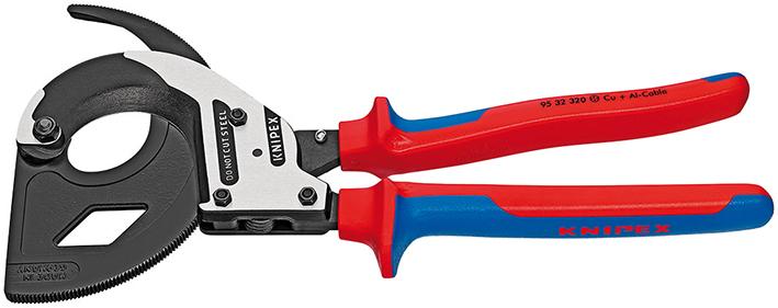Knipex Kabelschneider brüniert mit Ratsche und 2-Komponenten-Griffen 320mm