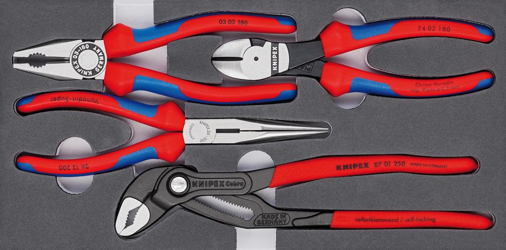 Knipex Zangen-Satz Basic mit Schaumeinlage 4-teilig