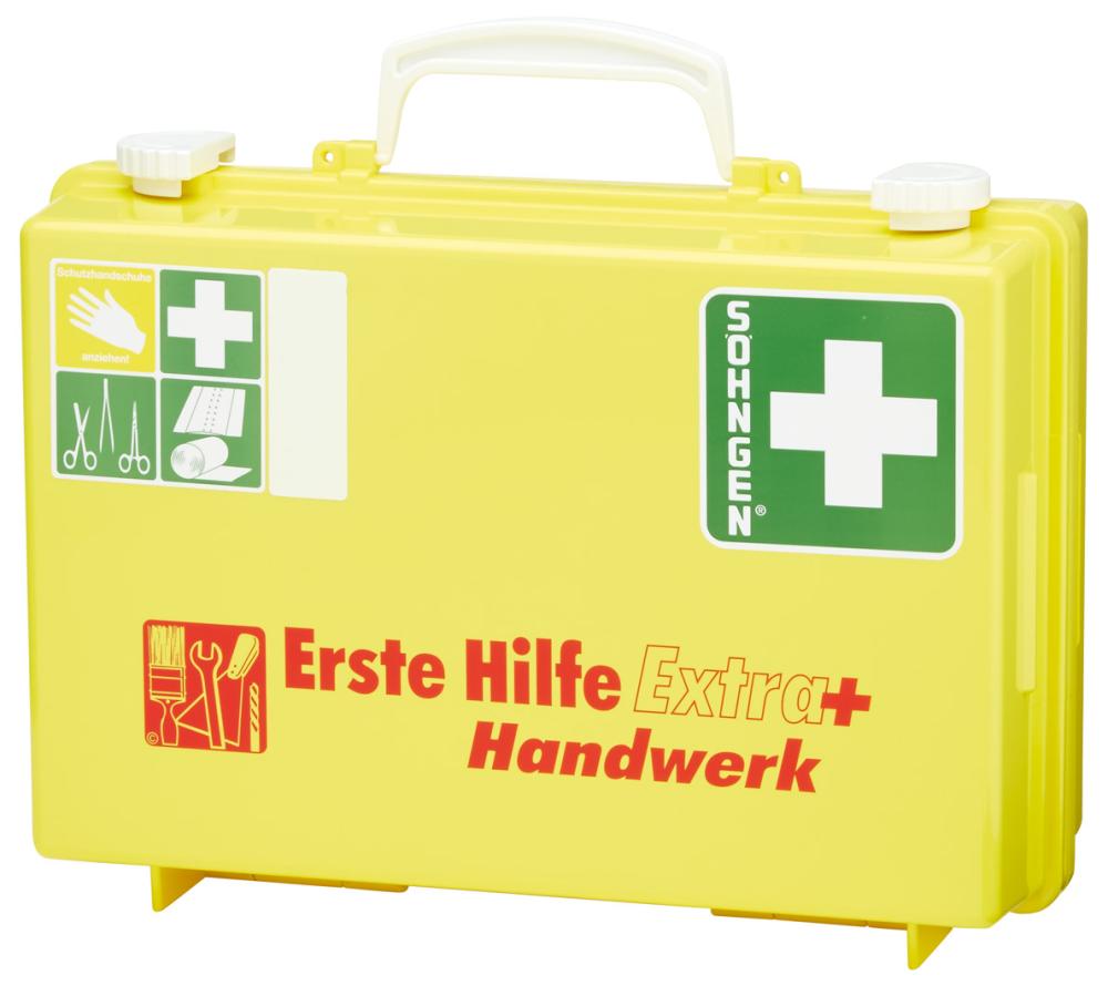 Erste-Hilfe-Koffer Extra+Handwerk, DIN 13157, gelb