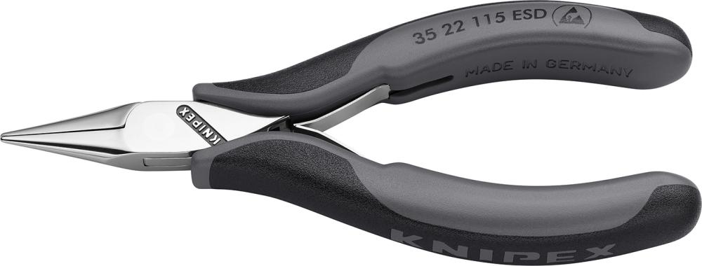 Knipex Greifzange Elektronik ESD Backen flachrund 115mm
