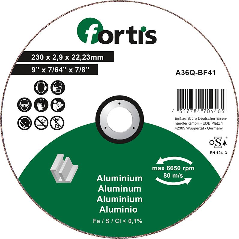 Fortis Trennscheibe  ALU-NE 230x2,9mm gerade