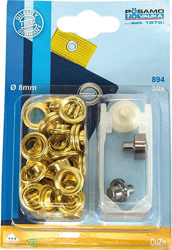 Öse u. Sch. MS-blank () 8,0mm a 30 Stück