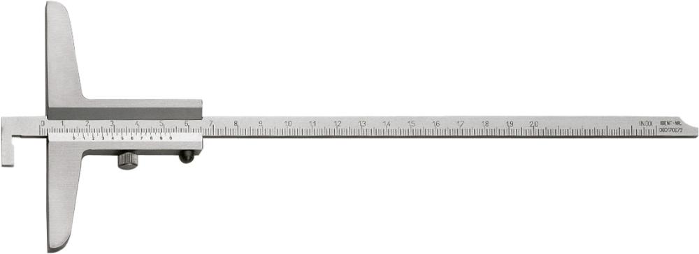 Fortis Tiefenmessschieber mit abgesetzter Messstange 200mm 1/50