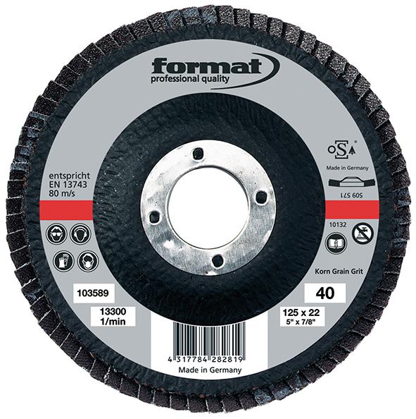 Format Schleifmopteller 6 Grad gewölbt 115mm K120