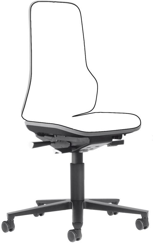 Basisstuhl ESD NEON 2 grau mit Rollen synchro