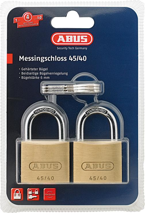 Abus Vorhangschloss Messing Twins