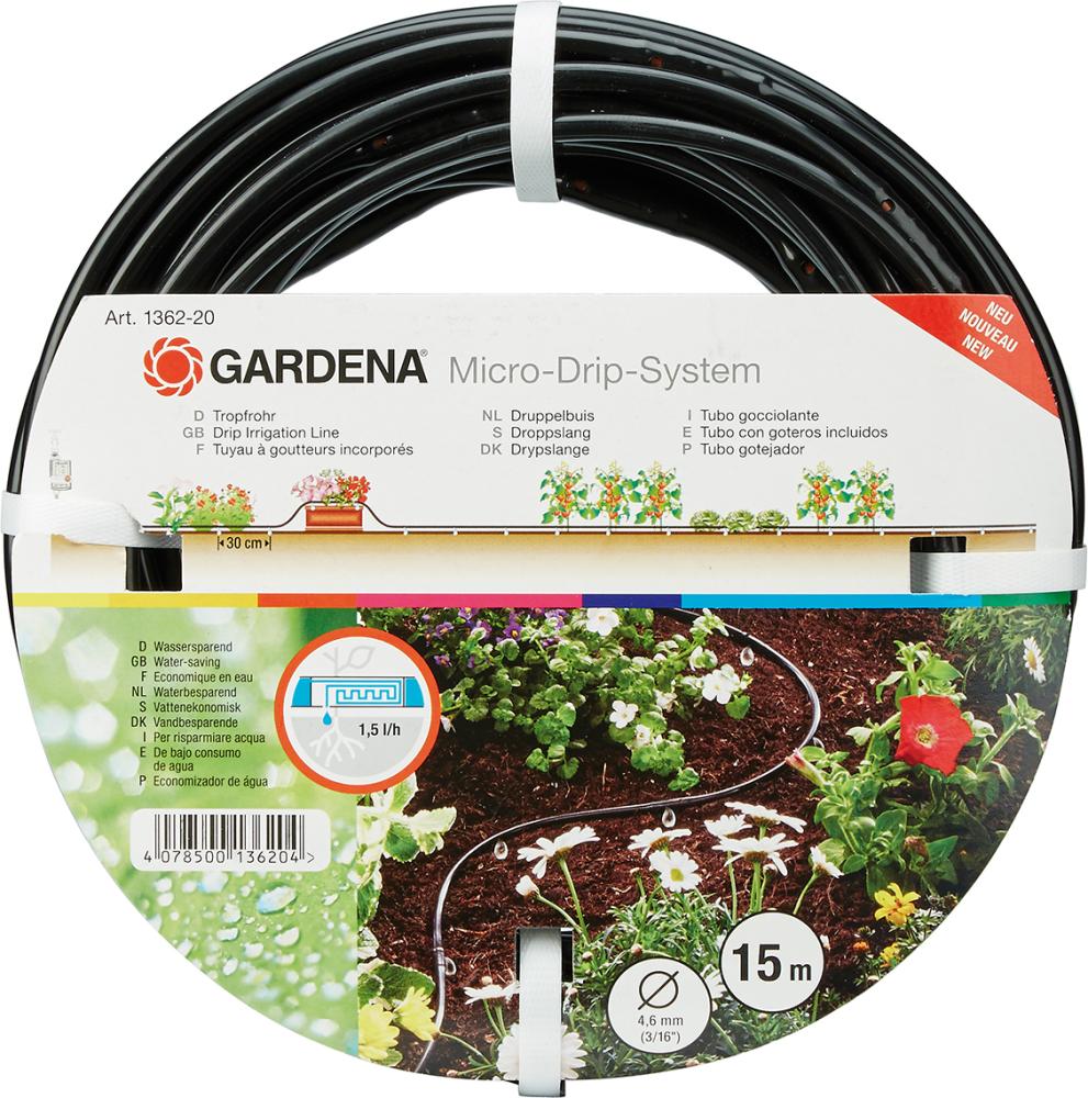 Gardena Micro-Drip-System Tropfrohr oberirdisch 4,6mm (3/16")15m 1362