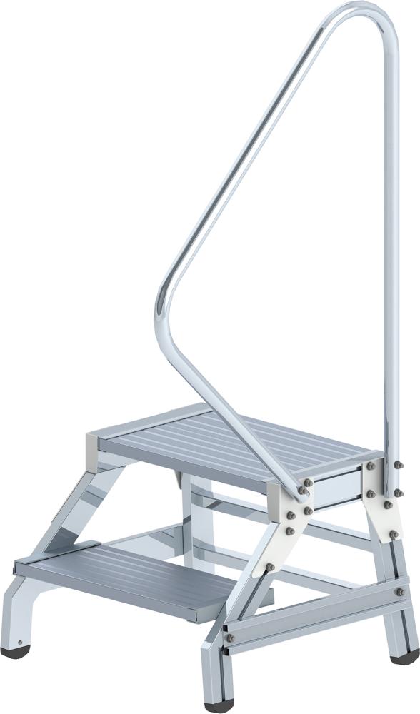 Alu-Montagetritt 2 Stufenmit Handlauf, starr