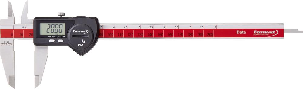 Format Messschieber digital mit DATA Variable + Daten- Ausgang + rechteckigem 200mm