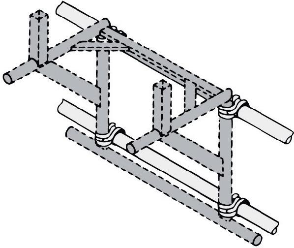 Gerüstbefestigung f.Trägergestell