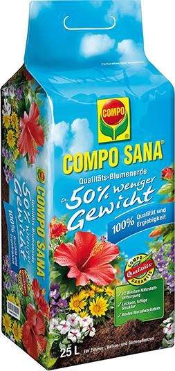 Compo-Sana Blumenerde, 50% weni.ger Gewicht, 25 Liter