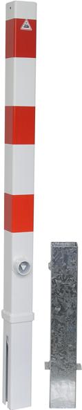 Absperrpfosten herausneh verz. rot/w 70x70mmSchake