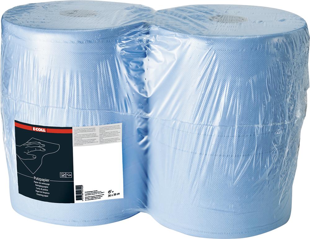 Putzpapier blau, 2-lagig,1000 Blatt 38x36cm E-COLL