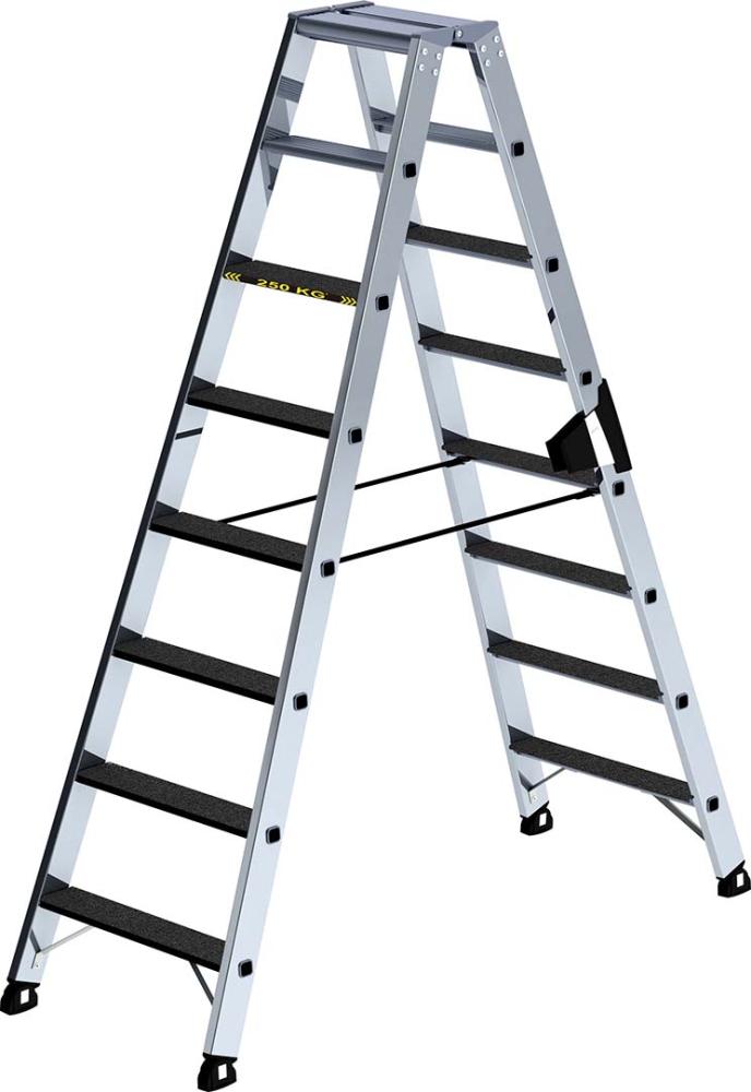 Alu-Stehleiter 250kg m.clip-step, 2x8 Stufen