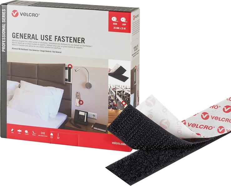 VELCRO General Use Fast. 20mmx25m schw