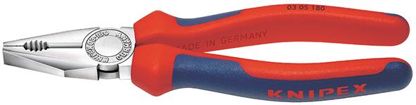 Knipex Kombinationszange verchromt mit Mehrkomponenten-Griffen 180mm