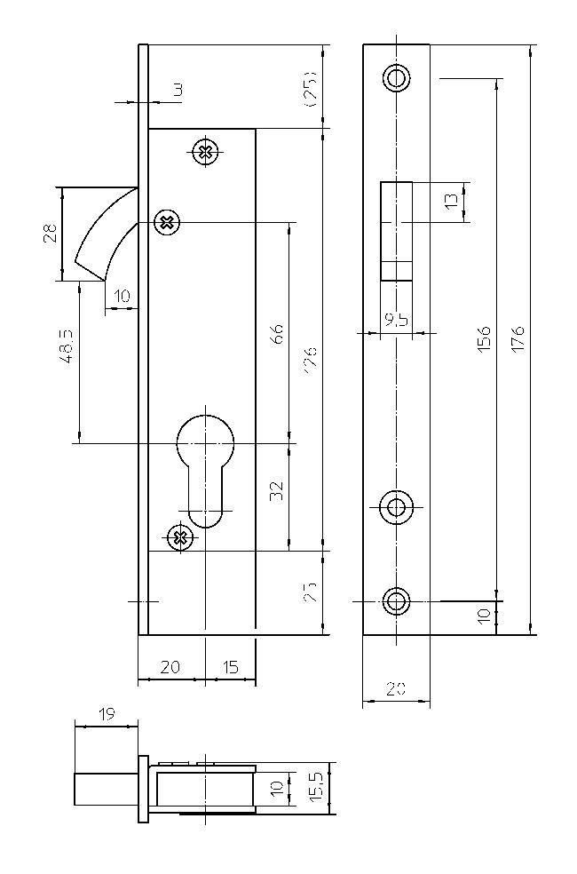 KFV PT-Einst-schiebetürschl, PZ,D20,20kt,DL/DR