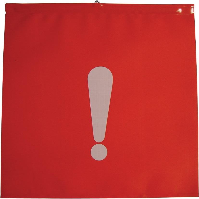 IHTec Schlussfahne 30 x 30 cm mit Aufdruck Ausrufezeichen