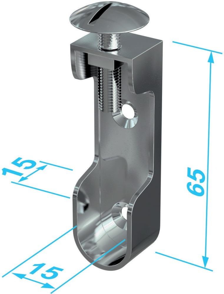 Schrankrohrlager, oval 30x15mm vern. m.Schraube