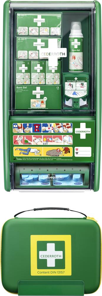Erste-Hilfe-/Brandwunden- Stat.mit Füllung DIN13157