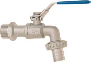 GEKA Edelstahl Kugelauslaufhahn, VA, max. PN 15 bar, Griff blau, AG G 3/4"