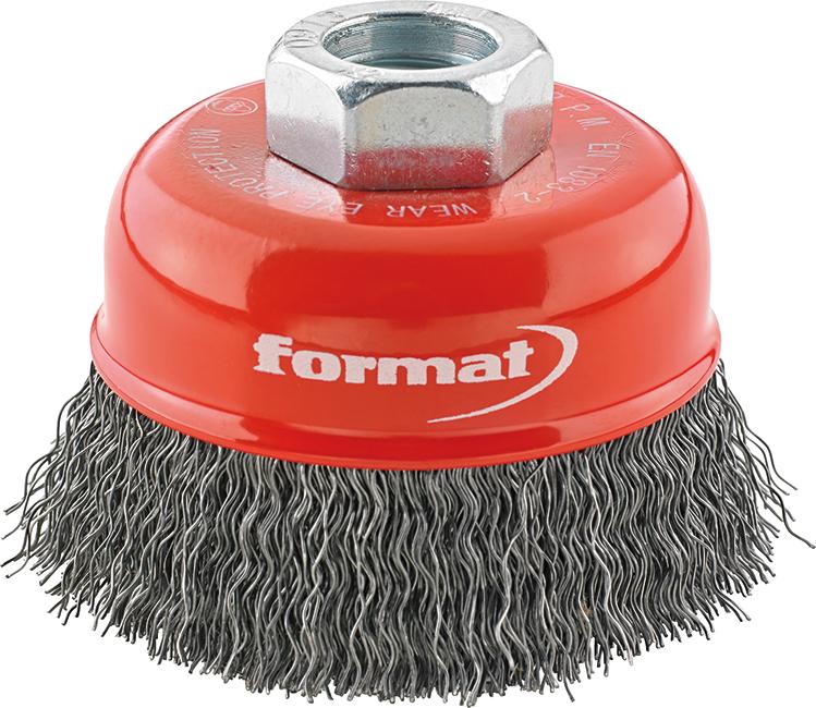 Format Topfbürste Stahl M14 gewellt 60x mm