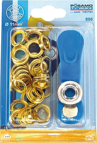 Öse u. Sch. MS-blank () 11,0mm a 18 Stück