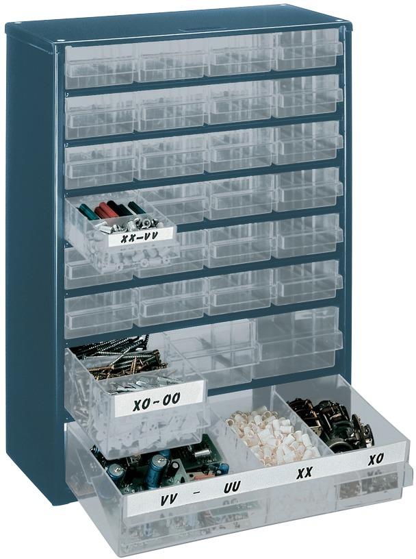 raaco Schubl.-Magazin mit 28 Laden sortiert blau