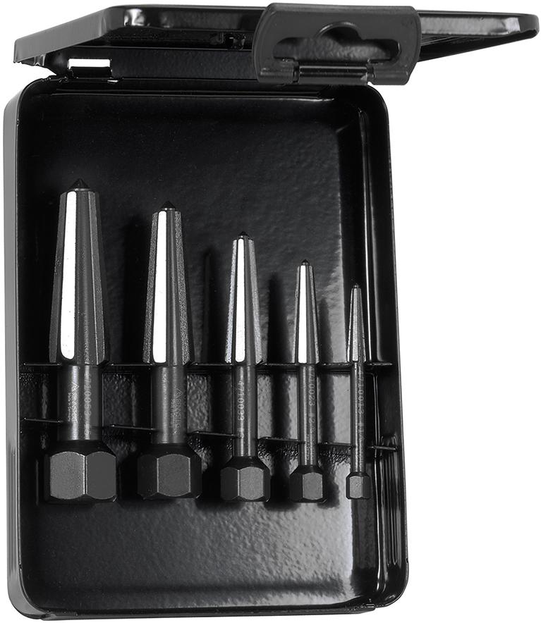 Rennsteig Schraubenausdreher-Satz 2-schneidig Rechts- und Linksgewinde 5-teilig Größe 1-5