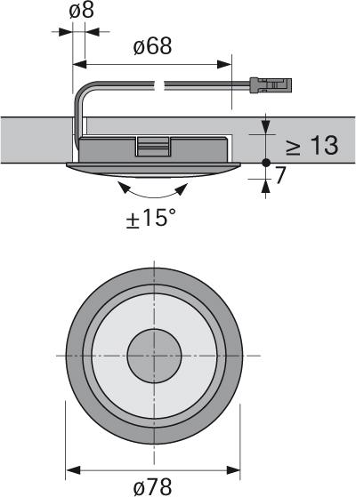 LED Swing, Alu Optik, nw 12VDC, 2.5W, 1.8m
