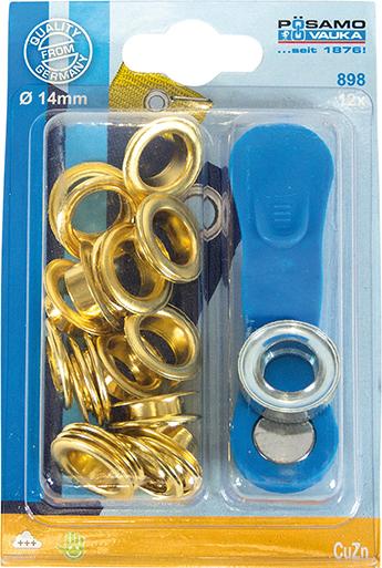 Öse u. Sch. MS-blank () 14,0mm a 12 Stück