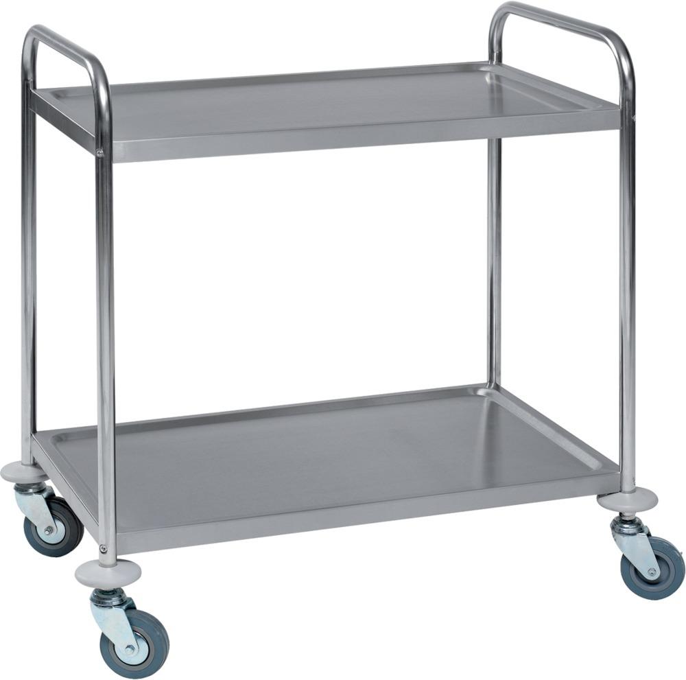 Tischwagen m. 2 Ladefl. 790x500, Edelstahl